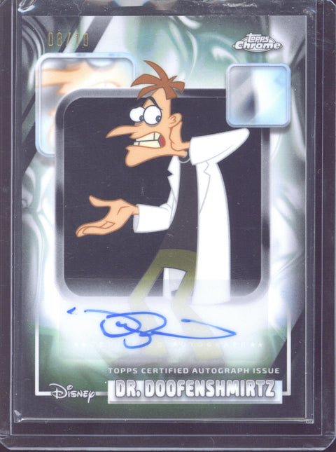 2026 Topps Chrome Disney Dr. Doofenshmirtz Voiced by Dan Povenmire Black Refractor Autograph /10 #AA-DP