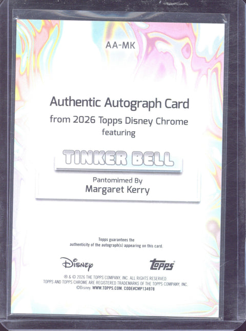 2026 Topps Chrome Disney Tinker Bell Pantomimed by Margaret Kerry GOld Refractor Autograph /50 #AA-MK