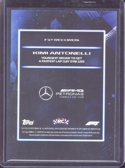 2025 Topps Lights Out F1 Kimi Antonelli RC F1 Records /99