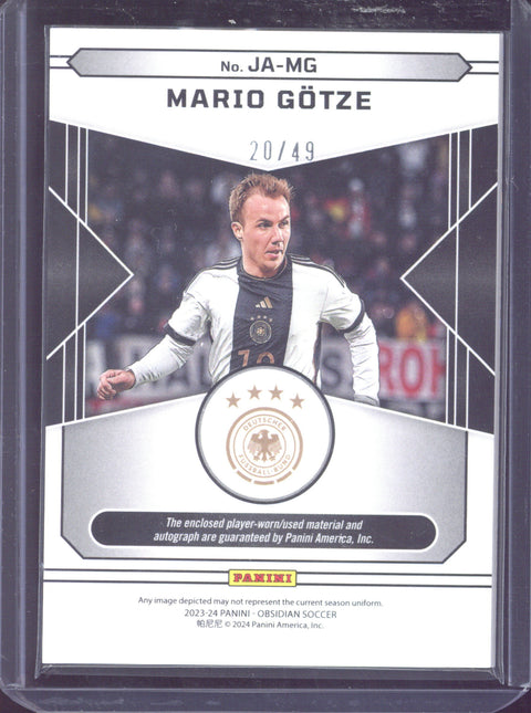 2023-24 Panini Obsidian Mario Götze Autograph Relic /49 #JA-MG