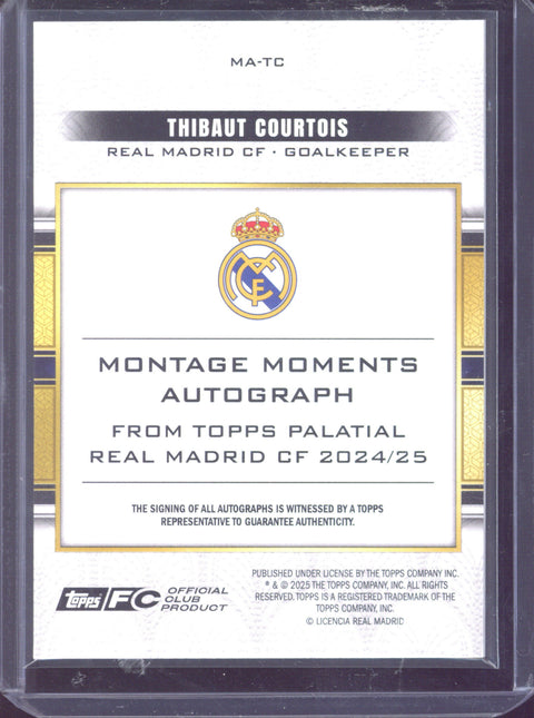2024-25 Topps Palatial Real Madrid Thibaut Courtois Autograph /25 #MA-TC