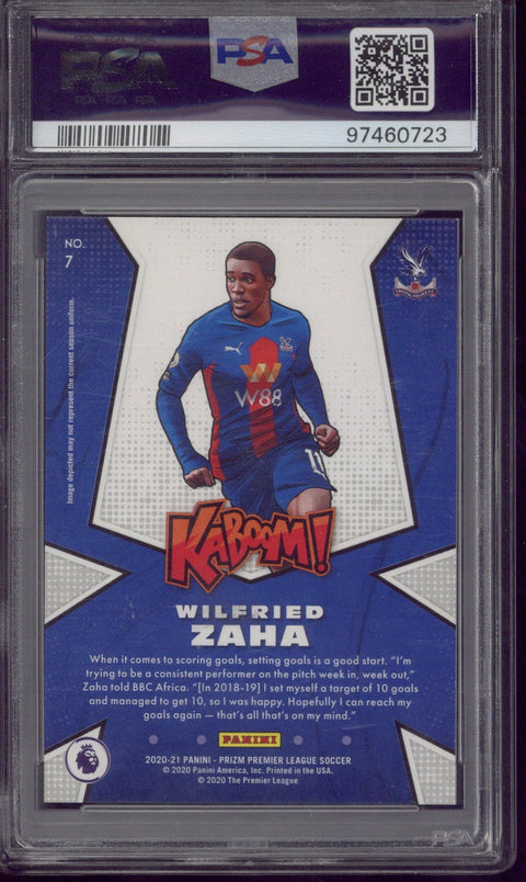 2020-21 Panini Prizm Premier League Wilfried Zaha KABOOM! #7 PSA 9