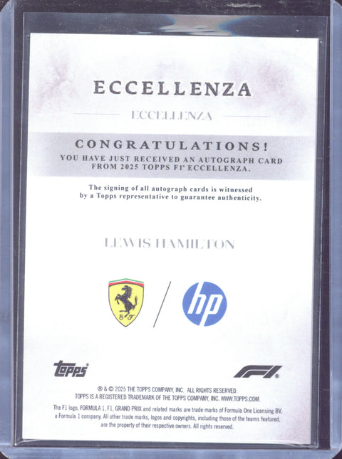 2025 Topps F1 Eccellenza Lewis Hamilton Autograph /10