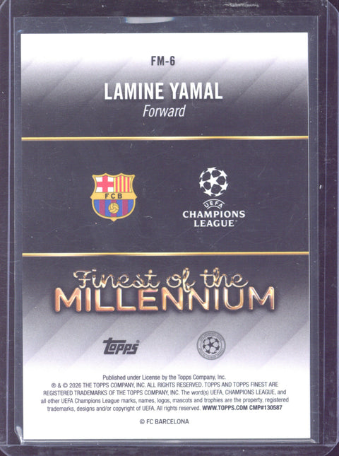 2025-26 Topps Finest Lamine Yamal Finest of the Millennium /150 #FM-6