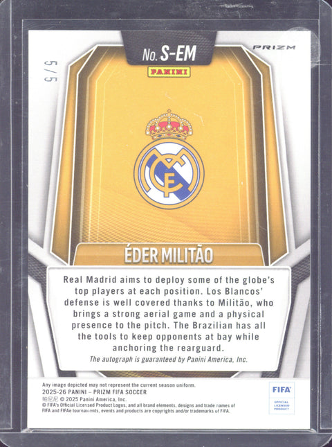 2025-26 Panini Prizm FIFA Eder Militao Autograph /5 #S-EM