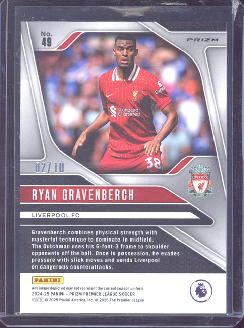 2024-25 Panini Prizm Premier League Ryan Gravenberch /10 #49