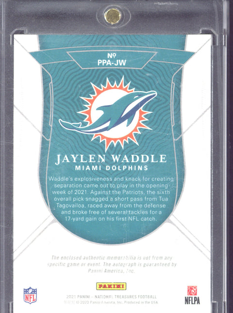 2021 Panini National Treasures Football Jaylen Waddle RC Autograph Patch /99 #PPA-JW