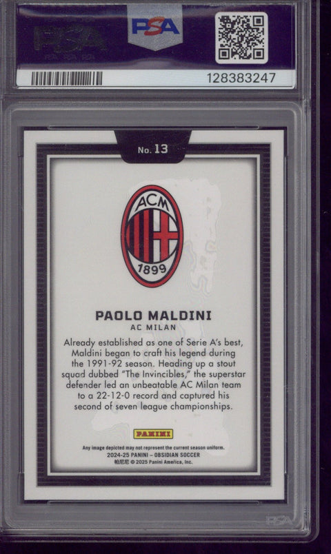 2024-25 Panini Obsidian Paolo Maldini Black Color Blast #13 PSA 10