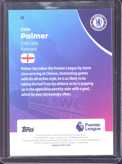 2025-26 Topps Chrome Premier League Cole Palmer Black Geometric /10 #63