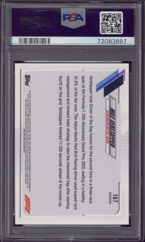 2021 Topps Chrome F1 Max Verstappen Refractor #167 PSA 10