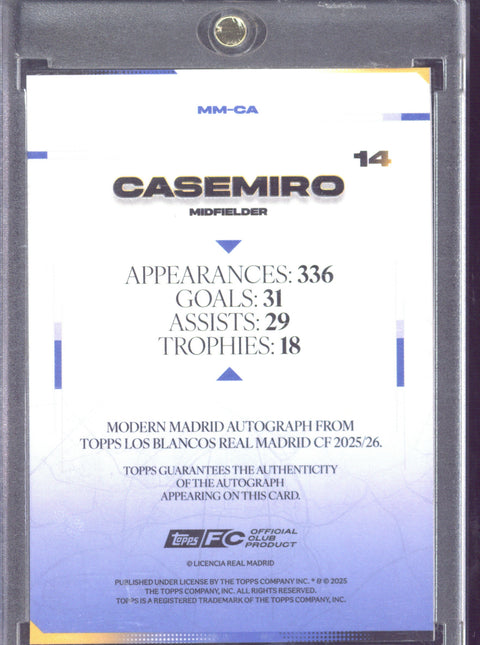 2025-26 Topps Los Blancos Casemiro Autograph /5 #MM-CA