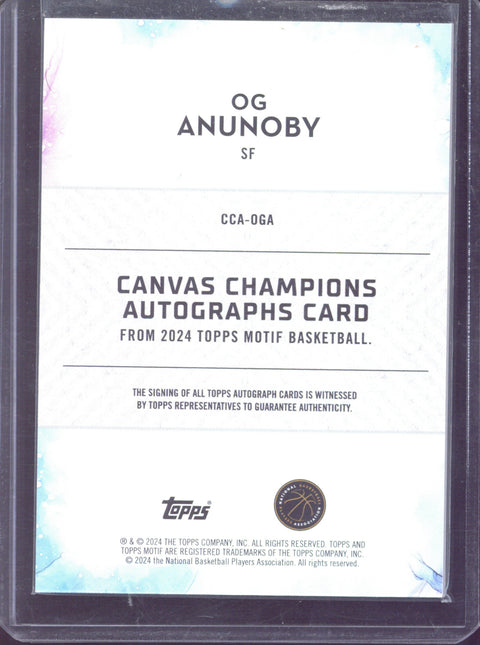 2024 Topps Motif Basketball OG Anunoby Canvas Champions Autograph /99 #CCA-OGA