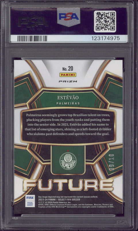 2023-24 Panini Select FIFA Estevao RC Future Gold /10 #20 PSA 10