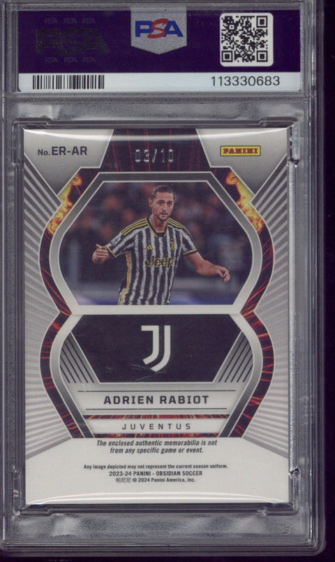 2023-24 Panini Obsidian Adrien Rabiot Eruption Red Flood Relic #ERAR PSA 9
