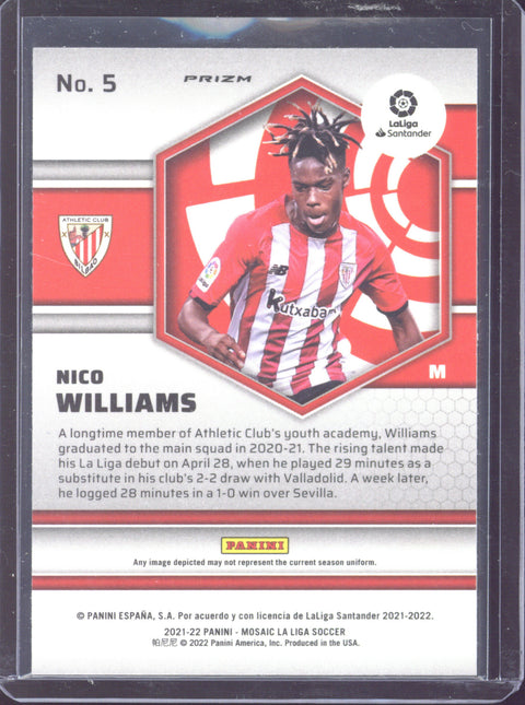 2021-22 Panini Mosaic La Liga Nio Williams RC Red Mosaic #5