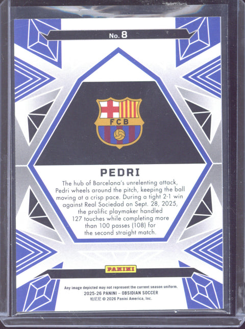 2025-26 Panini Obsidian Pedri White Flood #8