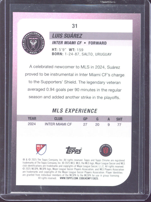 2024-25 Topps Chrome MLS Luis Suarez Red Foil #31