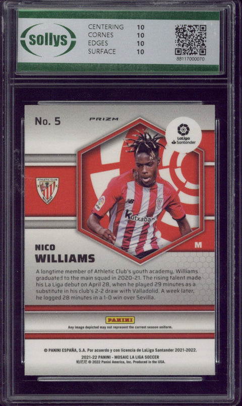 2021-22 Panini MosaiC La Liga Nico Williams RC Green & Red Mosaic #5