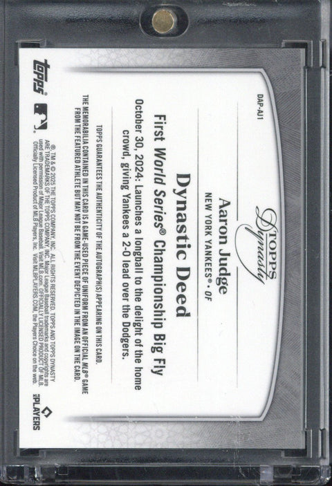 2025 Topps Dynasty Aaron Judge Autograph Patch /5 #DAP-AJ1