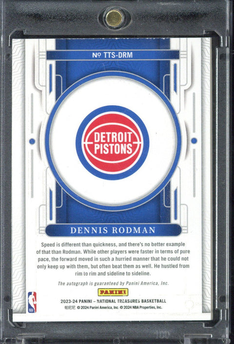 2023-24 Panini National Treasures Dennis Rodman Autograph /10 #TTS-DRM