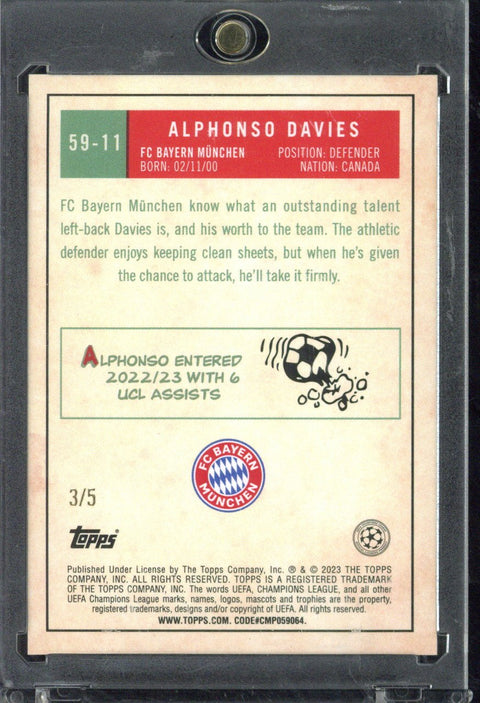 2022-23 Topps Chrome UCL Alphonso Davies 1959 Red Foil /5