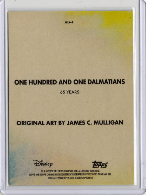 2026 Topps Chrome Disney One Hundred And One Dalmatians 65 Years #AD-4