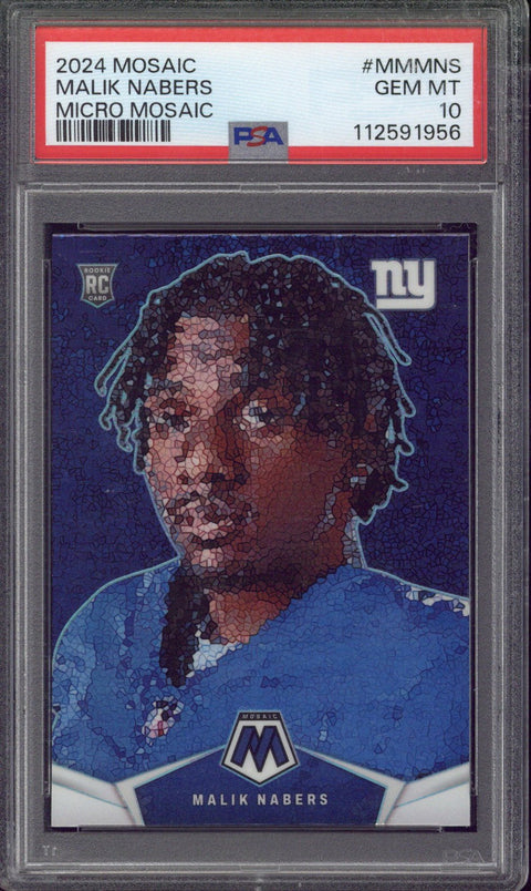 2024 Panini Mosaic Malik Nabers RC Micro Mosaic #MMMNS PSA 10