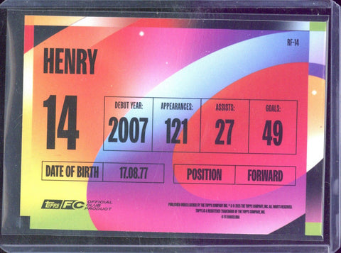 2025-26 Topps Barcelona Team Set Thierry Henry Rainbow Flick #RF-14