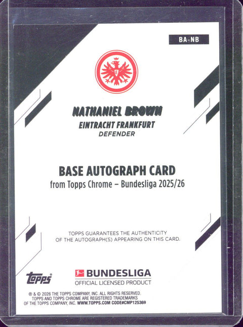 2025-26 Topps Chrome Bundesliga Nathaniel Brown Black Geometric Autograph /10 #BA-NB