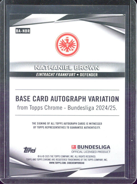 2024-25 Topps Chrome Bundesliga Nathaniel Brown RC Gold Wave Autograph /50 #BA-NBR