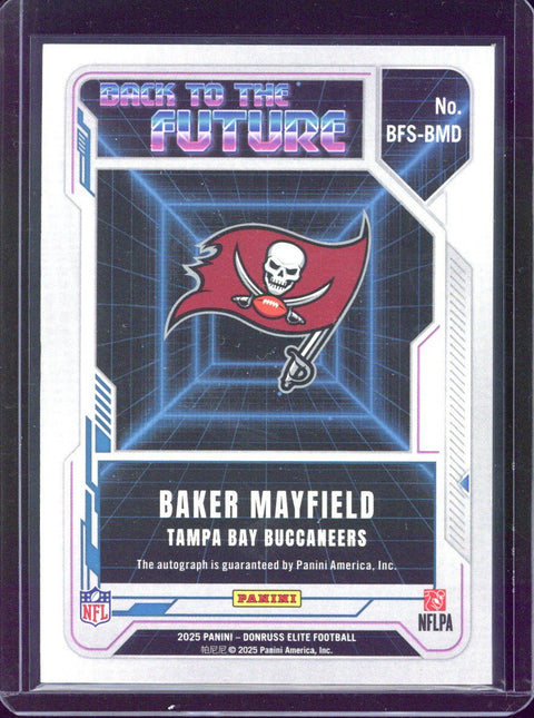 2025 Panini Donruss Football Baker Mayfield Back To The Future Autograph 1/1 #BFS-BMD