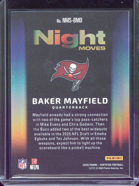 2025 Panini Certified Football Baker Mayfield Night Moves #NMS-BMD