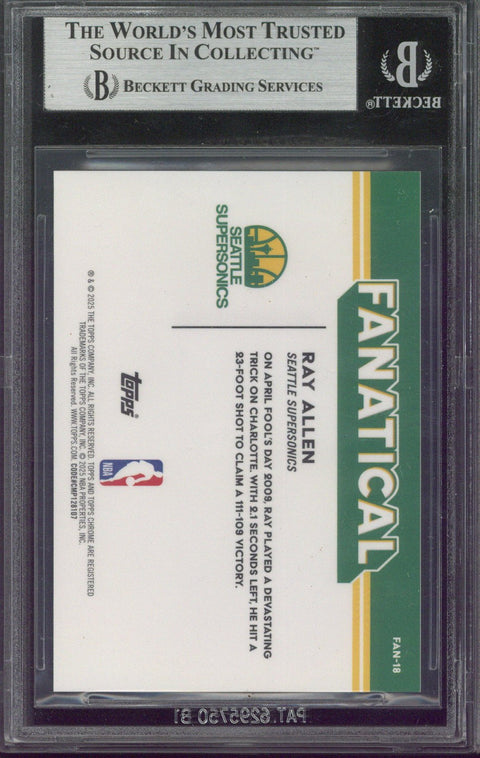 2025-26 Topps Chrome Ray Allen Fanatical Gold Refractor /50 #FAN18 BGS 9