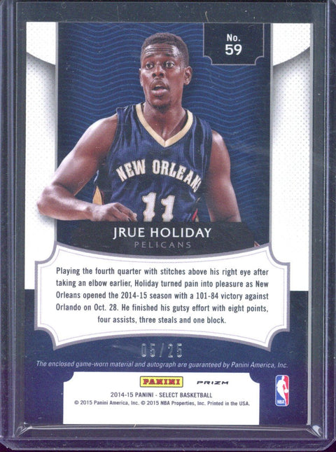 2014-15 Panini Select Basketball Jrue Holiday Autograph Patch /25 #59