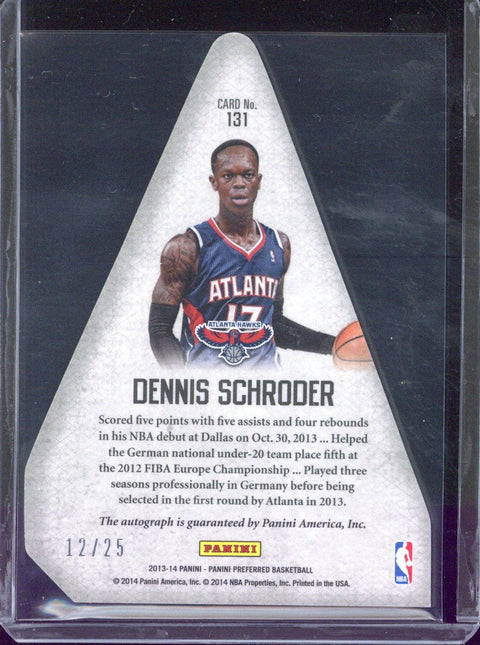 2013-14 Panini Preferred Basketball Dennis Schröder RC Autograph /25 #131