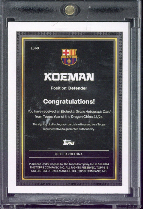 2023-24 Topps Year of the Dragon Koeman Autograph  #ES-RK