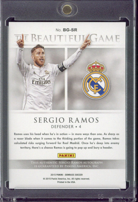 2015 Panini Donruss Sergio Ramos The Beautiful Game Autograph /10 #BG-SR