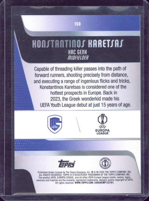 2025-26 Topps UCC Konstantinos Karetsas RC 5 #150