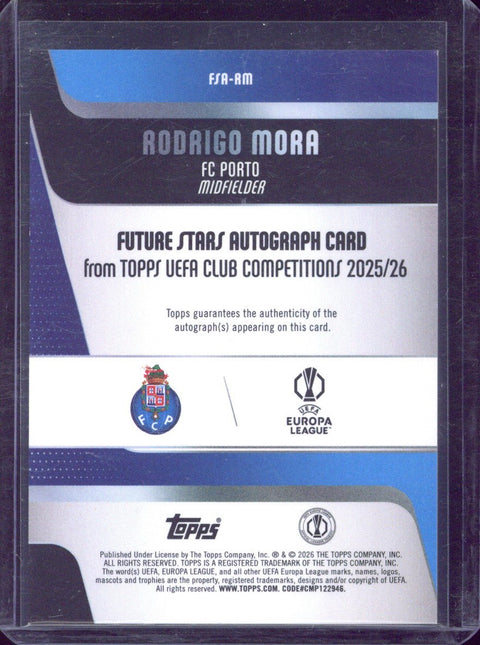 2025-26 Topps UCC Rodrigo Mora Future Stars Autograph /25 #FSA-RM