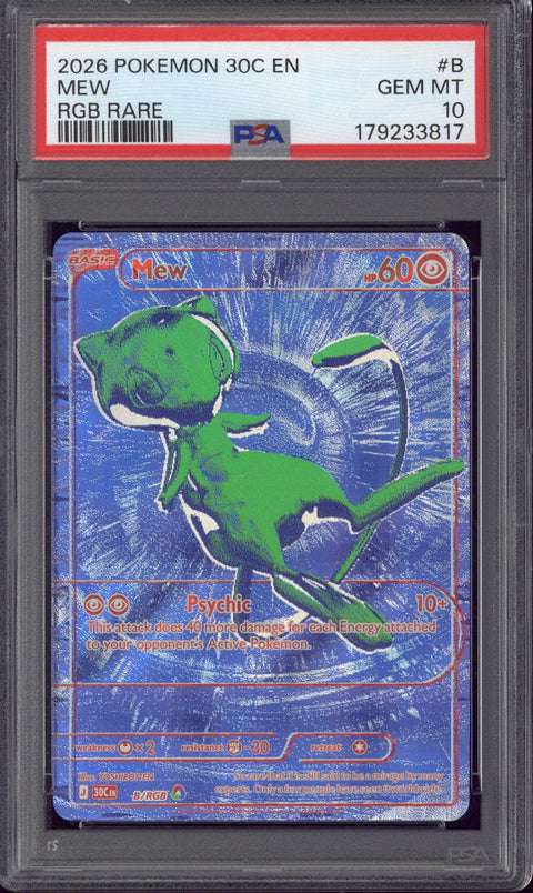 2026 Pokemon 30C EN Mew RGB Rare #B PSA 10