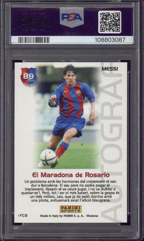 2004-05 Panini Sports Lionel Messi Mega Cracks Barca Campeon #89 PSA 8