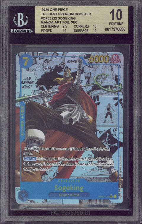 2024 One Piece #OP03 The Best Premium Booster Sogeking Manga Art Foil SEC #122 BGS Pristine 10