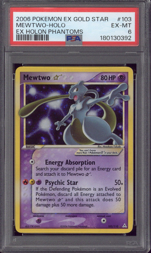 2006 Pokemon EX Holon Phantoms Mewtwo Holo #103 PSA 6