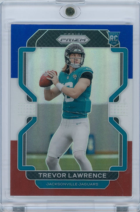 2021 Panini Prizm #331 Trevor Lawrence Blue, White, Red Prizm