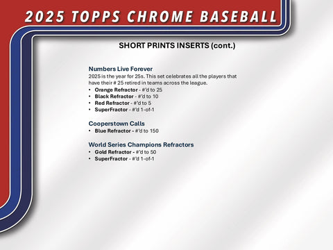2025 Topps Chrome Baseball Hobby