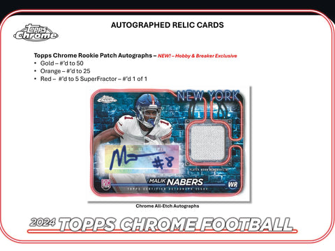 2024 Topps Chrome Football Hobby Pack