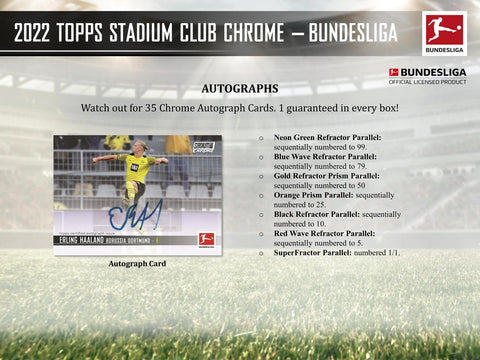 2021/22 Topps Stadium Club Chrome Bundesliga Soccer Hobby