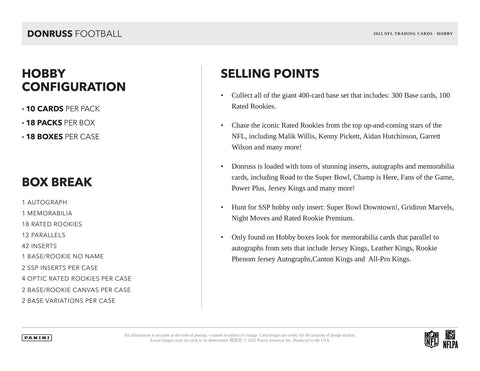 2022 Panini Donruss Football Hobby Pack
