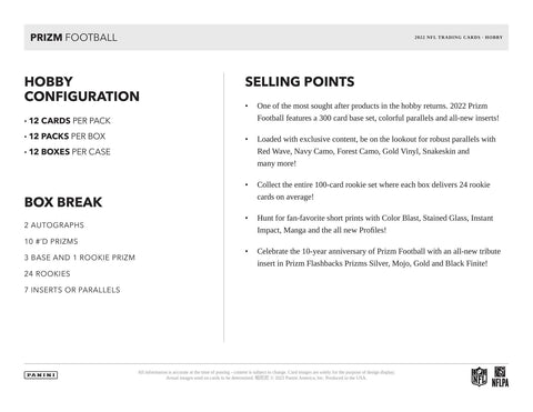 2022 Panini Prizm Football Hobby Pack